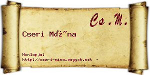 Cseri Mína névjegykártya